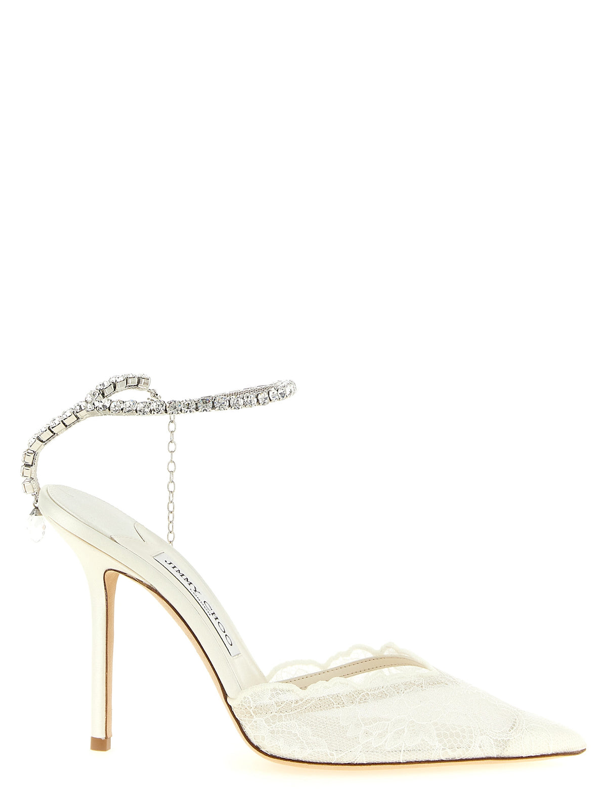 Jimmy Choo Saeda White Tencel High Heel Pumps