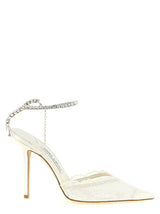 Jimmy Choo Saeda White Tencel High Heel Pumps