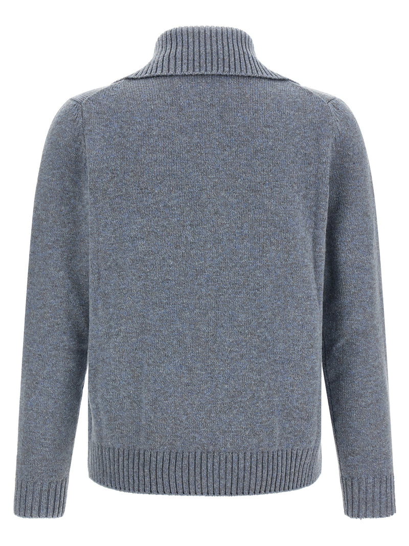 ZANONE Blue Virgin Wool Cardigan for Men