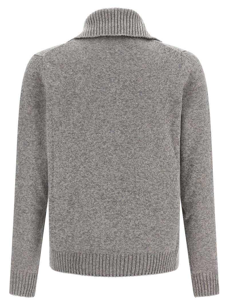 ZANONE Gray Virgin Wool Cardigan for Men