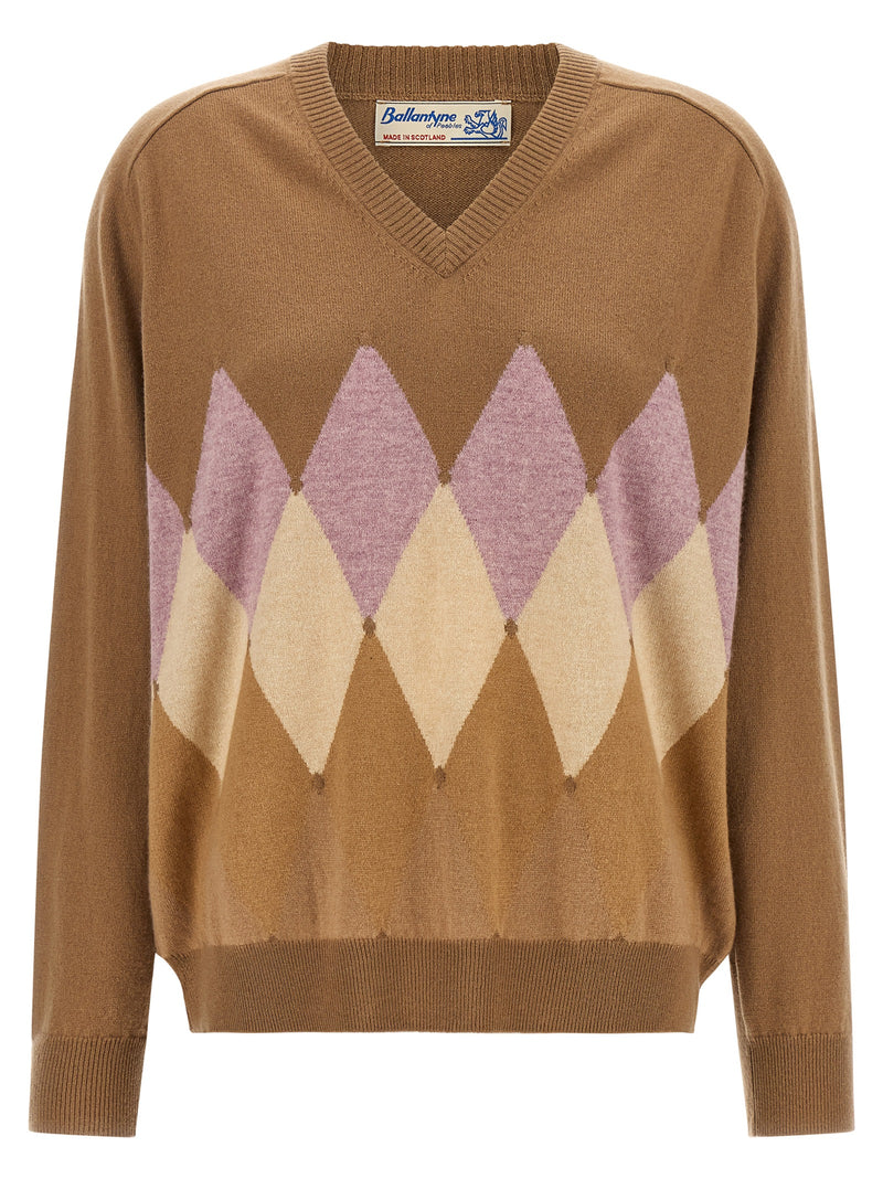 Ballantyne Brown Cashmere Cardigan - Luxurious Scottish Craftsmanship
