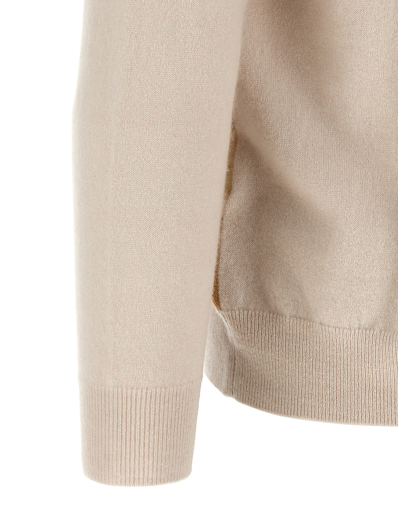 Ballantyne Beige Cashmere Cardigan - Luxurious V-Neck Sweater