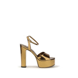 Casadei Gold Polyester Platform Sandals