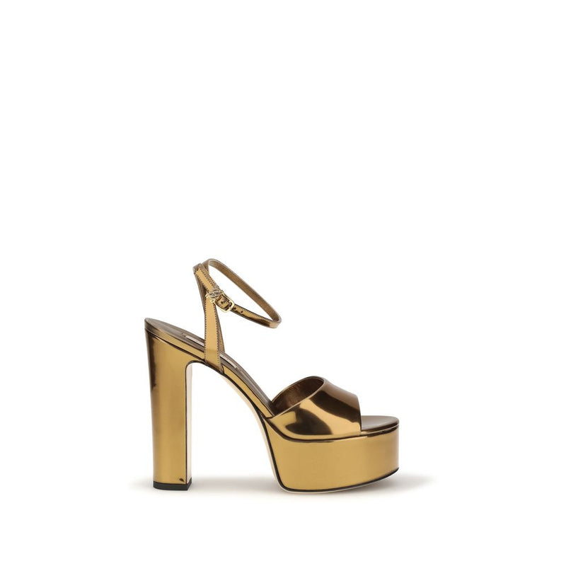 Casadei Patty Platform Interstellar Gold Sandals