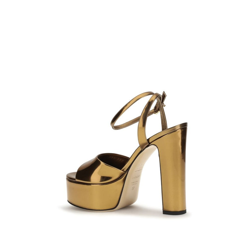Casadei Patty Platform Interstellar Gold Sandals