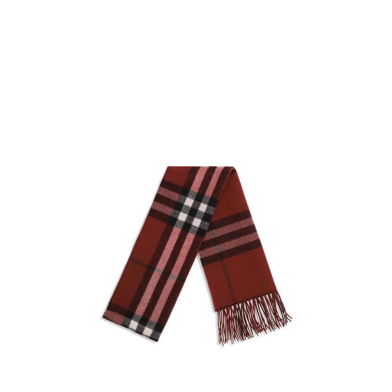 Burberry Bordeaux Cashmere Scarf - Iconic House Check Design