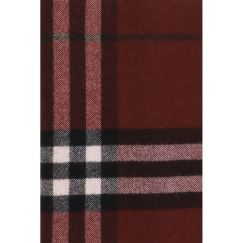 Burberry Bordeaux Cashmere Scarf - Iconic House Check Design