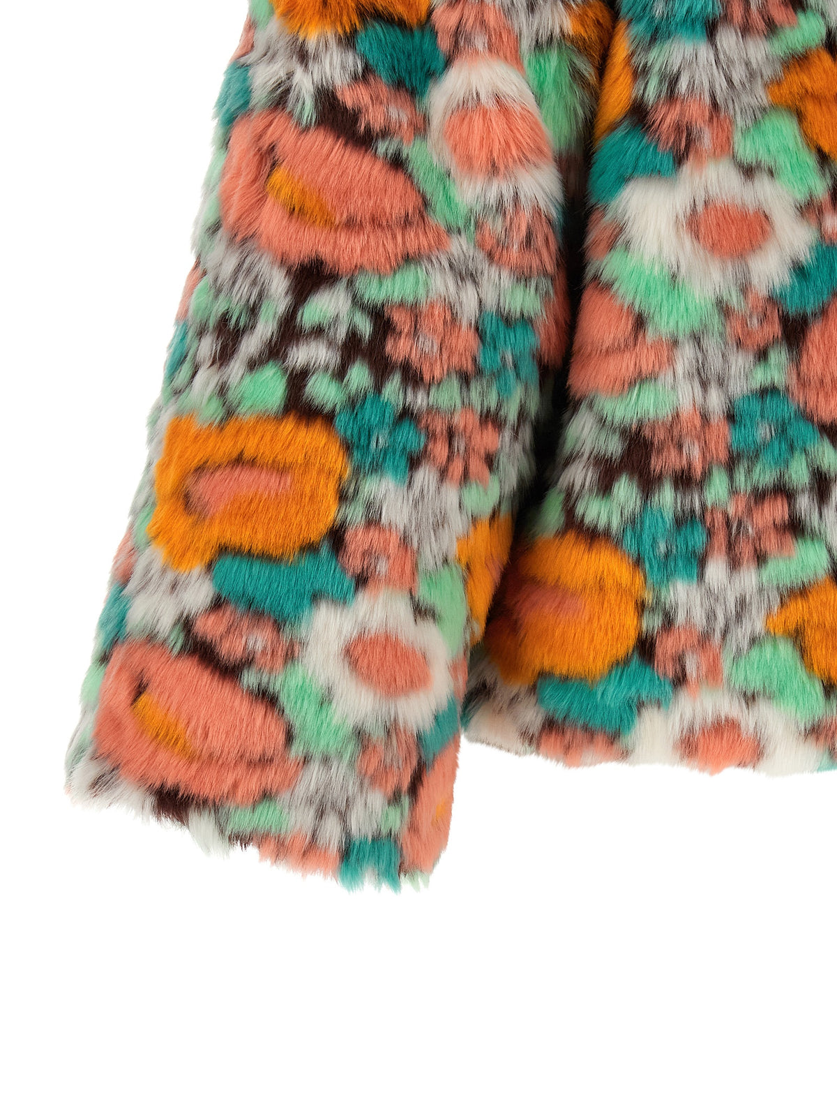 FARM RIO Multicolor Marabou Full-Length Jacket
