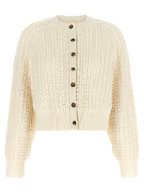 Loulou De Saison White Cashmere Cardigan