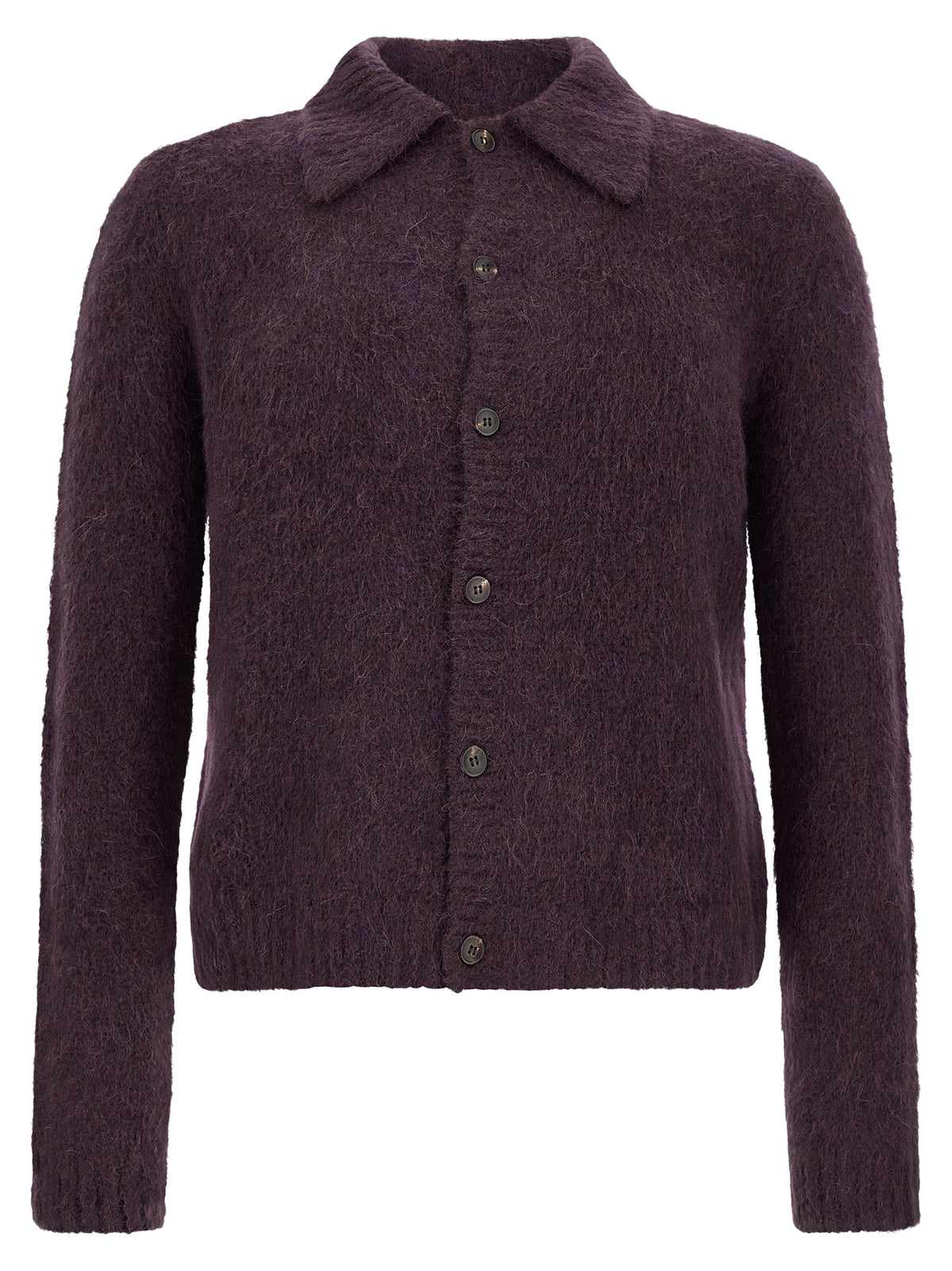 Dries Van Noten Purple Wool Cardigan