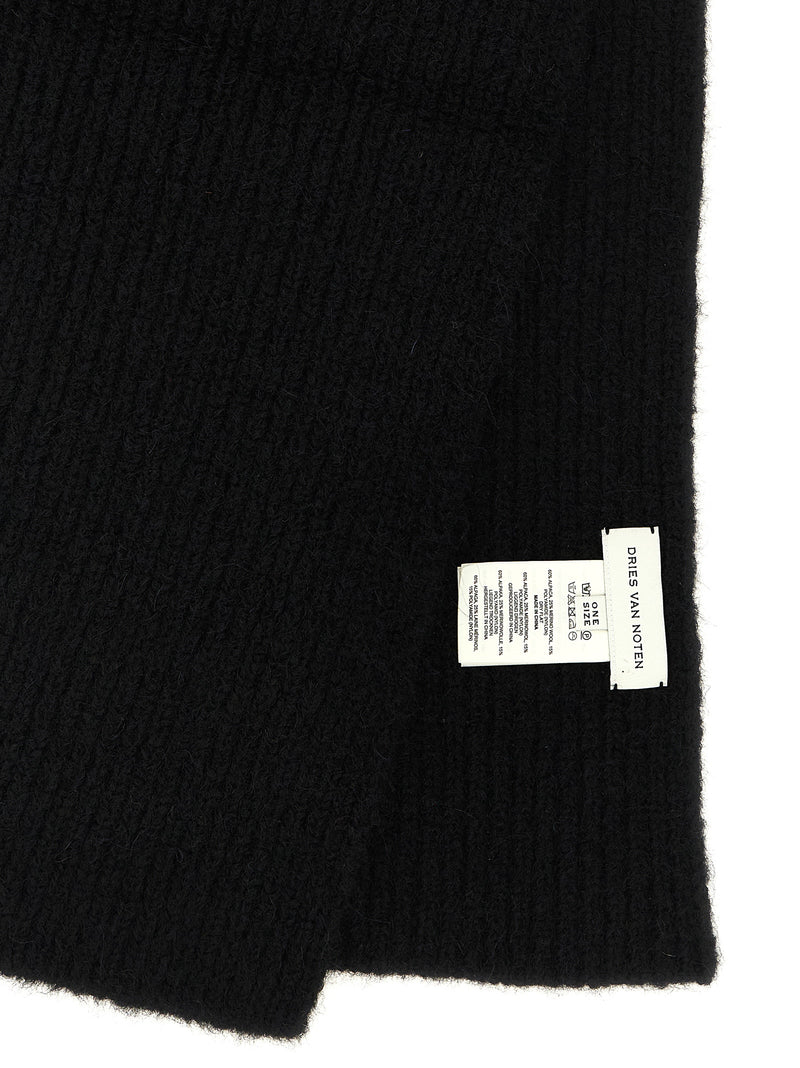 Dries Van Noten Moyson Black Wool Foulard