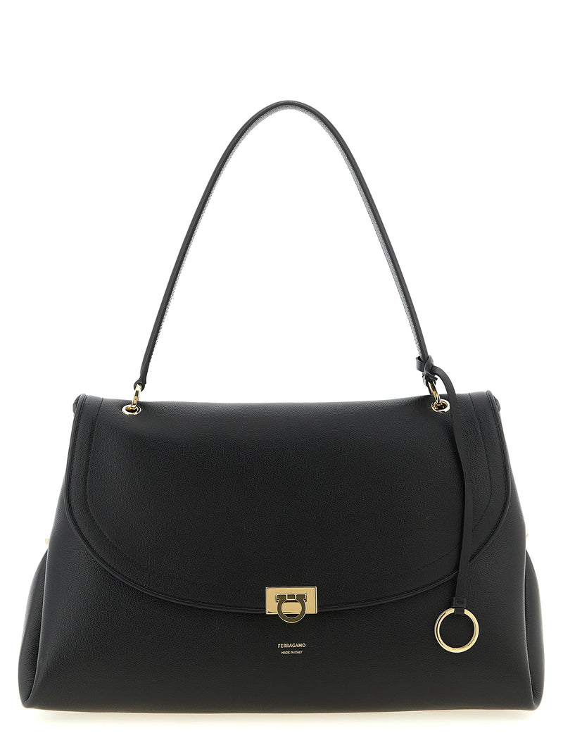 Ferragamo Sofia 2026 Black Calfskin Shoulder Bag