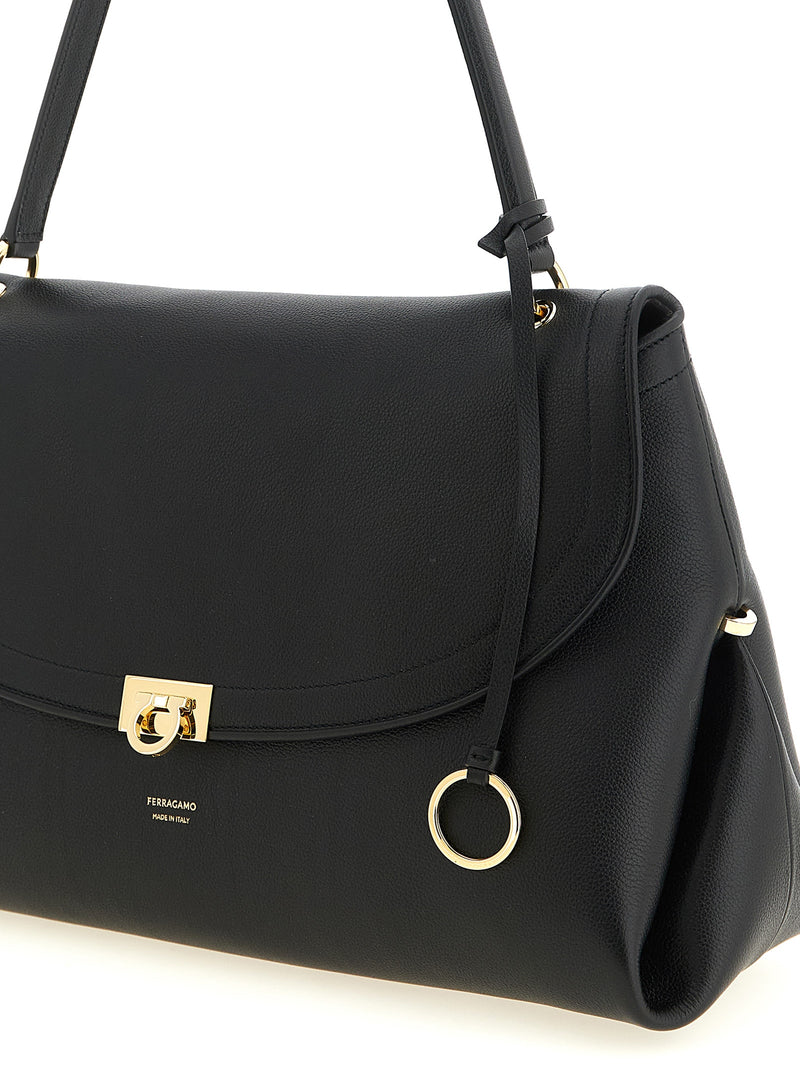 Ferragamo Sofia 2026 Black Calfskin Shoulder Bag