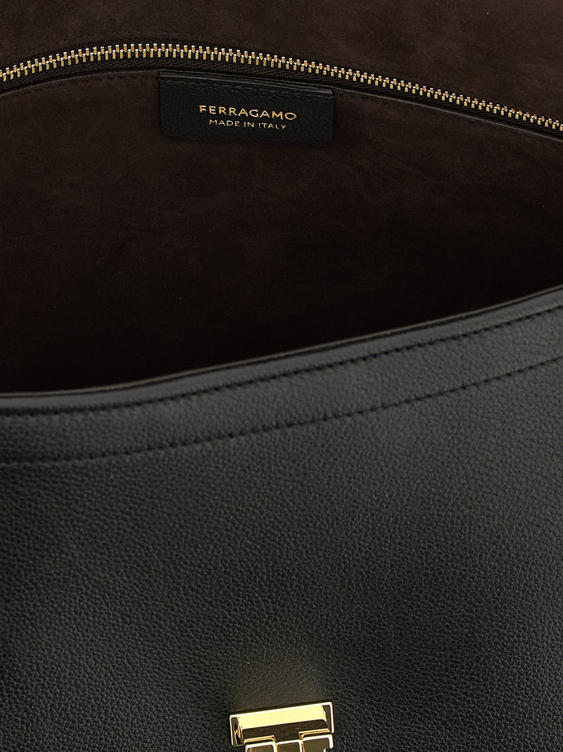 Ferragamo Sofia 2026 Black Calfskin Shoulder Bag