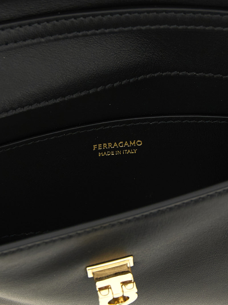Ferragamo Harley Black Calfskin Clutch Bag