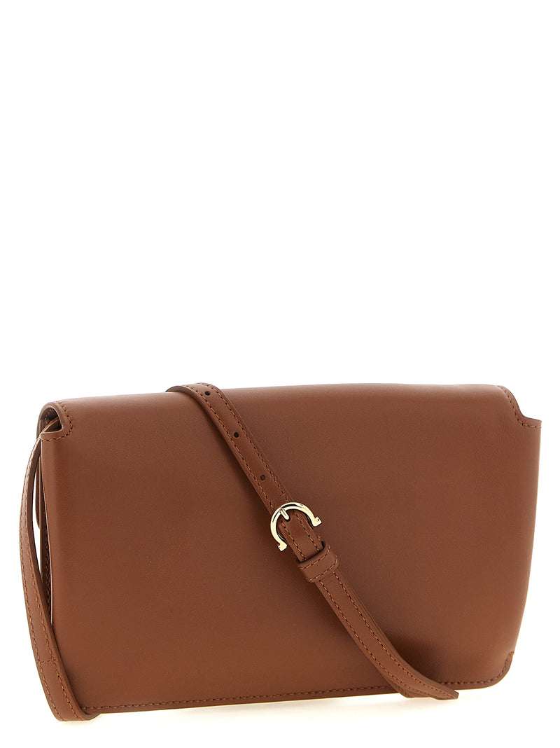 Ferragamo Harley Brown Calfskin Clutch Bag