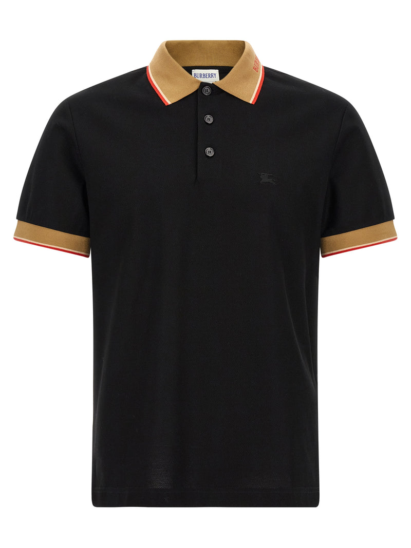 Polo Shirt Burberry Evan en Coton Noir