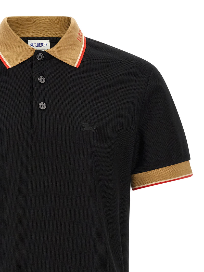 Polo Shirt Burberry Evan en Coton Noir