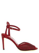 Jimmy Choo Red Lamb Leather Stiletto Heel Sandals