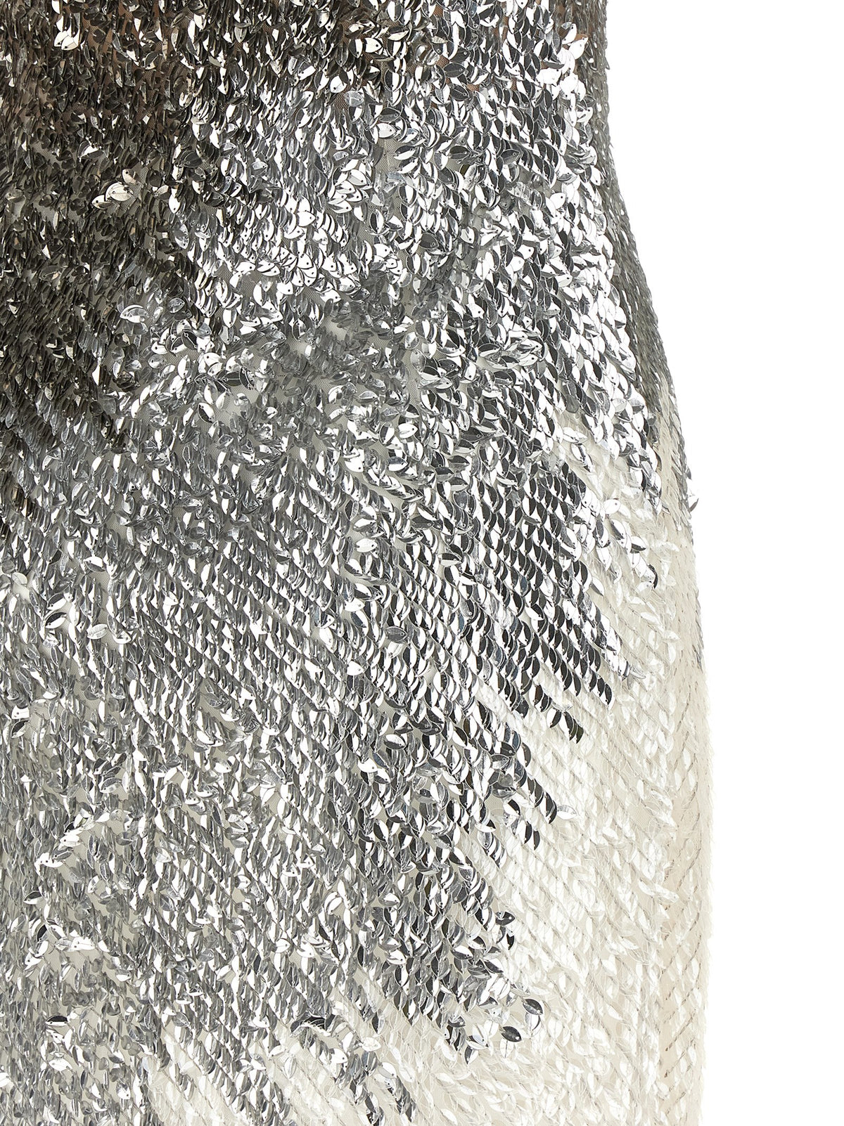 Elisabetta Franchi Silver Polyamide Midi Dress