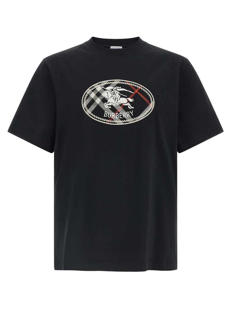 T-Shirt en Coton Noir Burberry ‘Ryan’ pour Homme