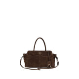 Prada Brown Suede Leather Shoulder Bag