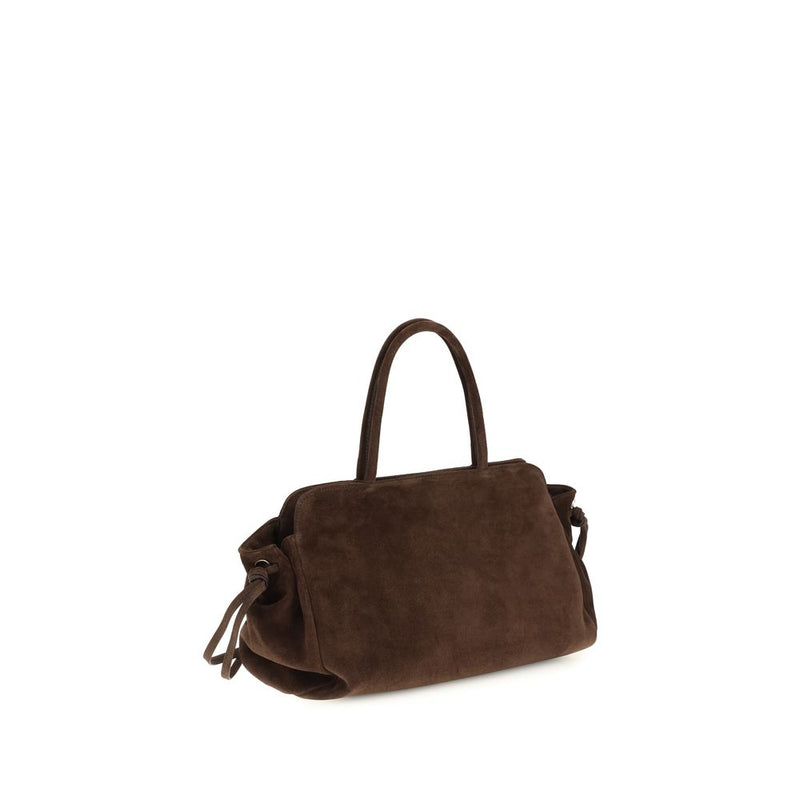 Prada Brown Suede Leather Shoulder Bag - Carry Large Handbag