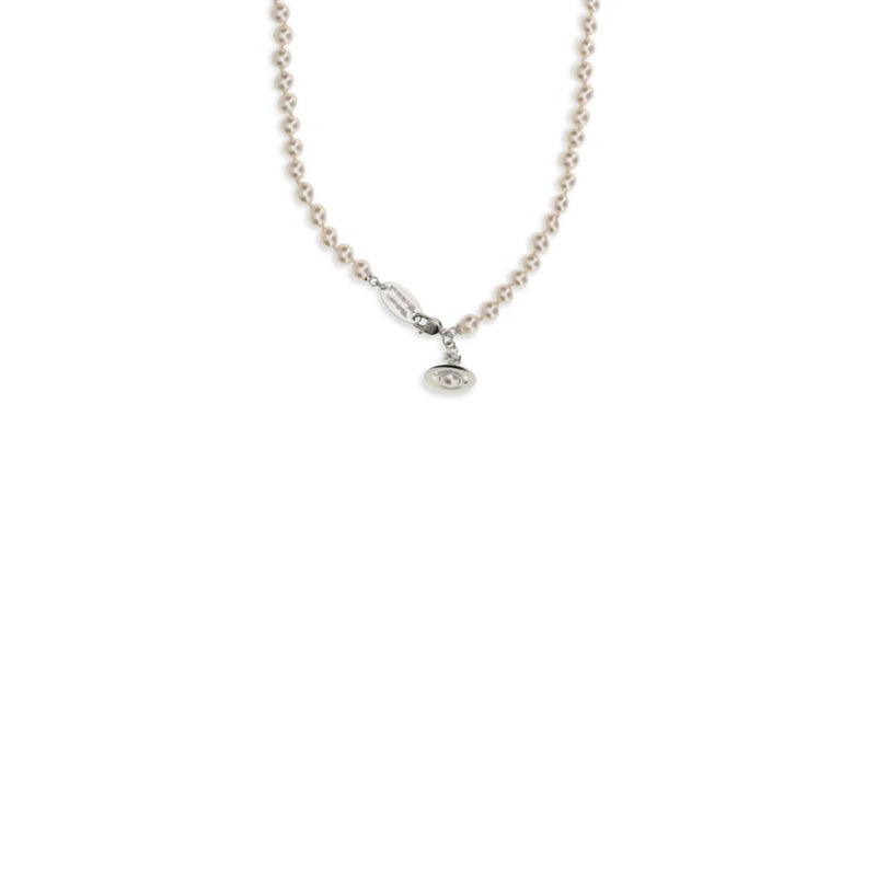 Vivienne Westwood Simonetta Pearl Necklace in Beige Brass