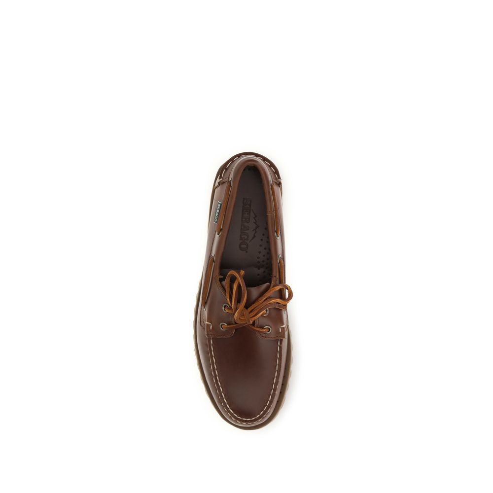 Sebago Brown Calf Leather Bos Taurus Slip-On Loafers
