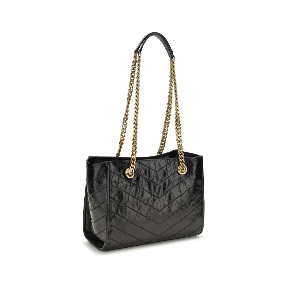 Saint Laurent Black Calf Leather Bos Taurus Shoulder Bag