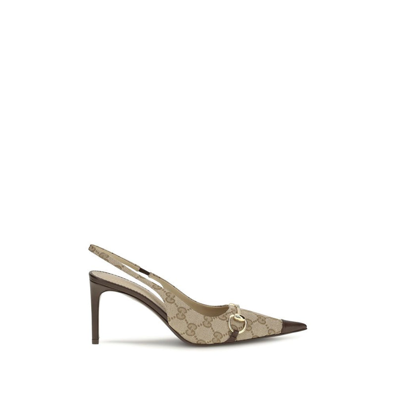 Gucci Donna Beige Fabric High Heel Pumps