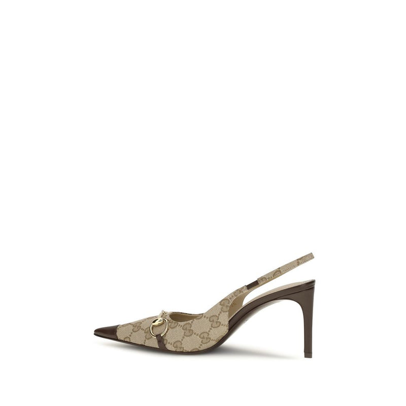 Gucci Donna Beige Fabric High Heel Pumps