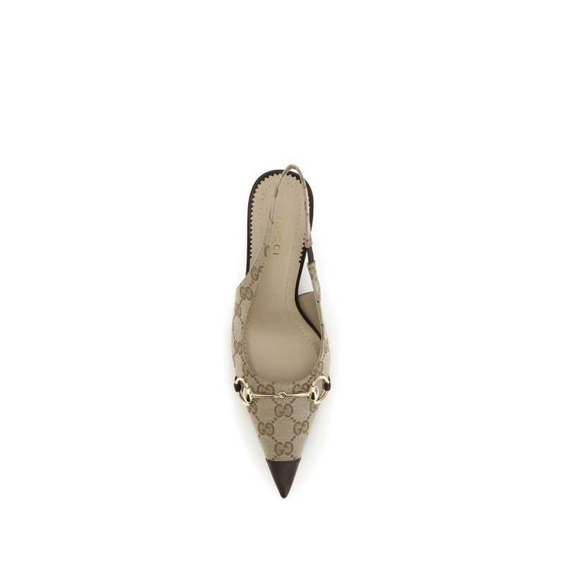 Gucci Donna Beige Fabric High Heel Pumps