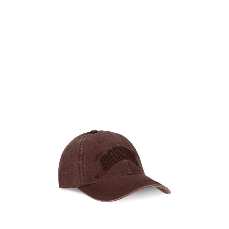Ganni Bordeaux Cotton Baseball Cap - Stylish & Comfortable