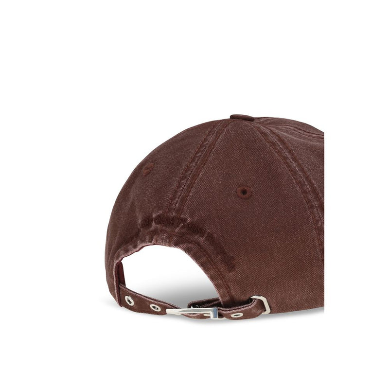 Ganni Bordeaux Cotton Baseball Cap - Stylish & Comfortable