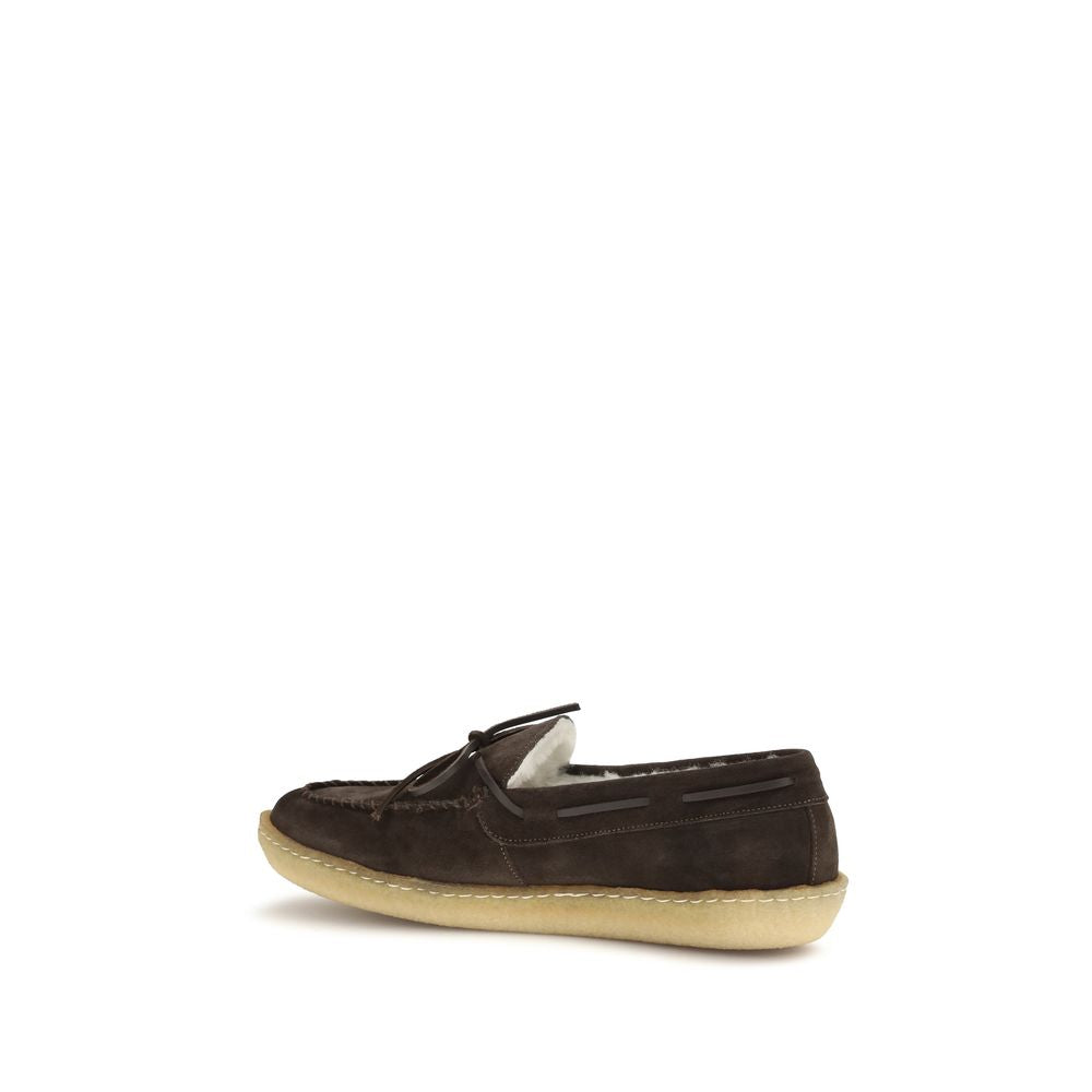 Sebago Brown Calf Leather Bos Taurus Slip-On Loafers