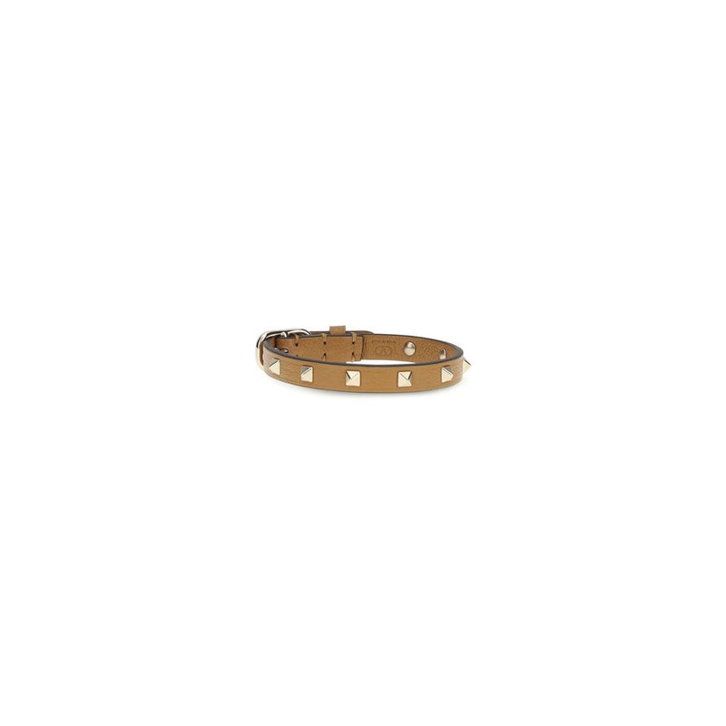 Bracelet en Cuir de Veau Marron Rockstud Valentino Garavani