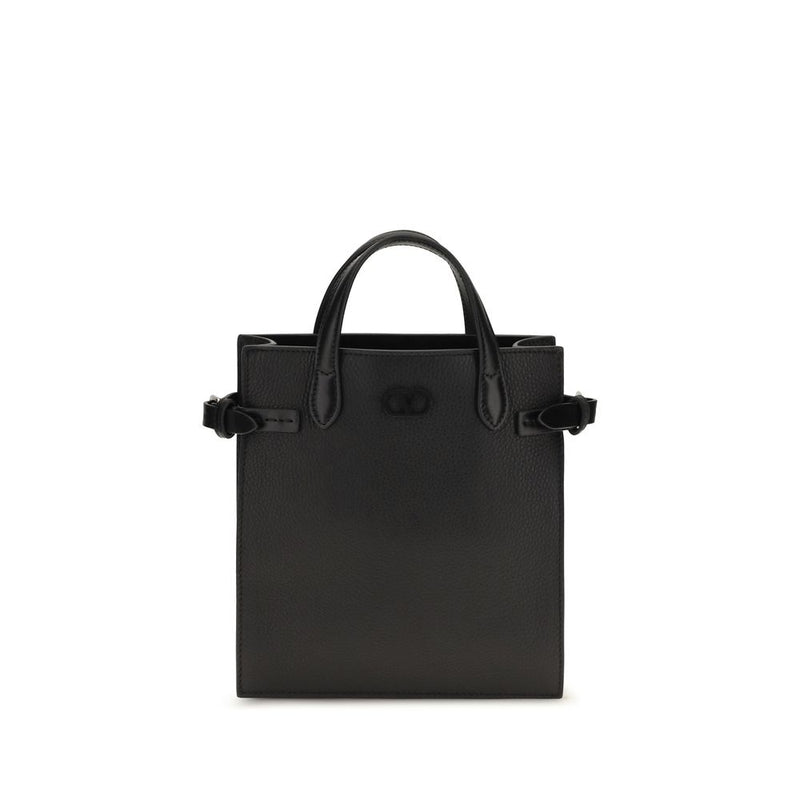 Valentino Garavani Black Calf Leather Bos Taurus Shoulder Bag