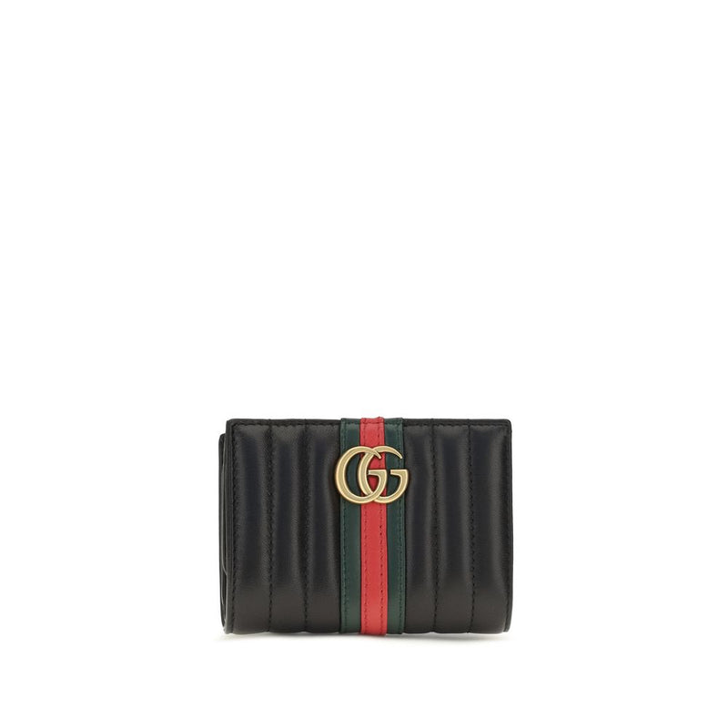 Gucci Black Calf Leather Bos Taurus Wallet - GG Marmont Collection