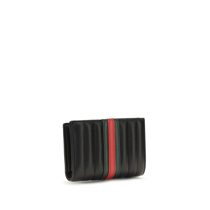 Gucci Black Calf Leather Bos Taurus Wallet - GG Marmont Collection