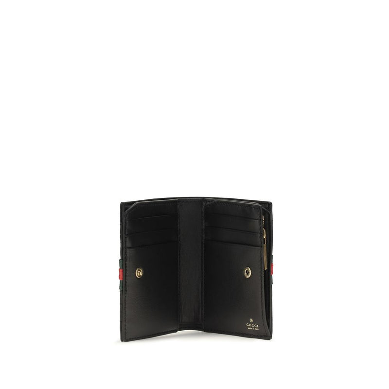 Gucci Black Calf Leather Bos Taurus Wallet - GG Marmont Collection