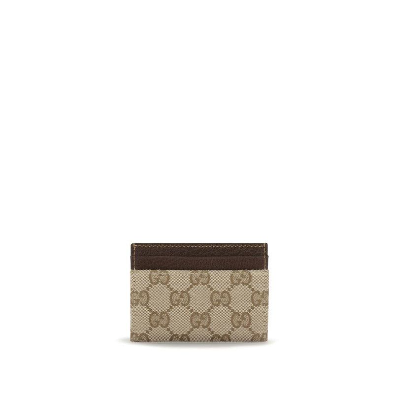 Gucci Horsebit Cardholder - Brown Cotton Wallet