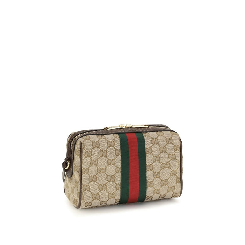 Gucci Beige Fabric Horsebit Web Camera Shoulder Bag