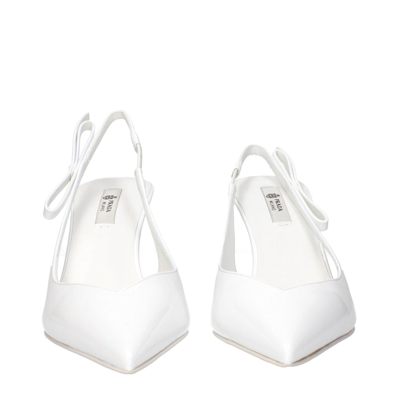 Prada White Leather High Heel Pumps for Women