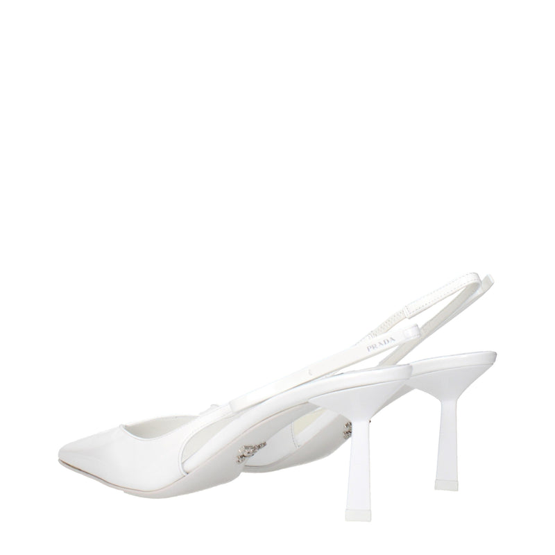 Prada White Leather High Heel Pumps for Women
