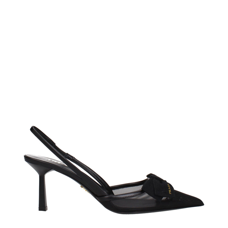 Prada Black Fibres High Heel Pumps for Women