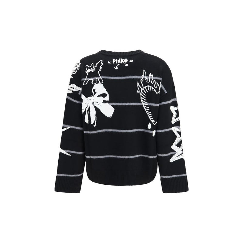 PINKO Black Wool Oves Aries Sweatshirt