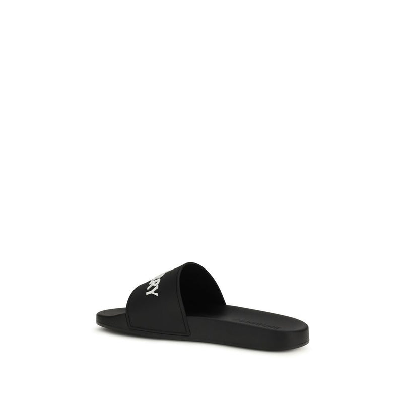 Burberry Black Rubber Slippers for Women