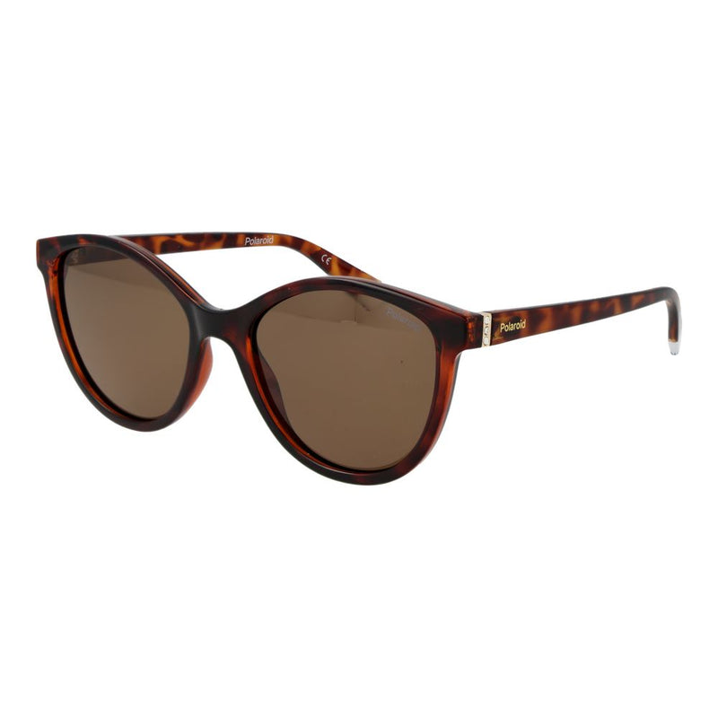 Polaroid Brown Plastic Butterfly Sunglasses for Women