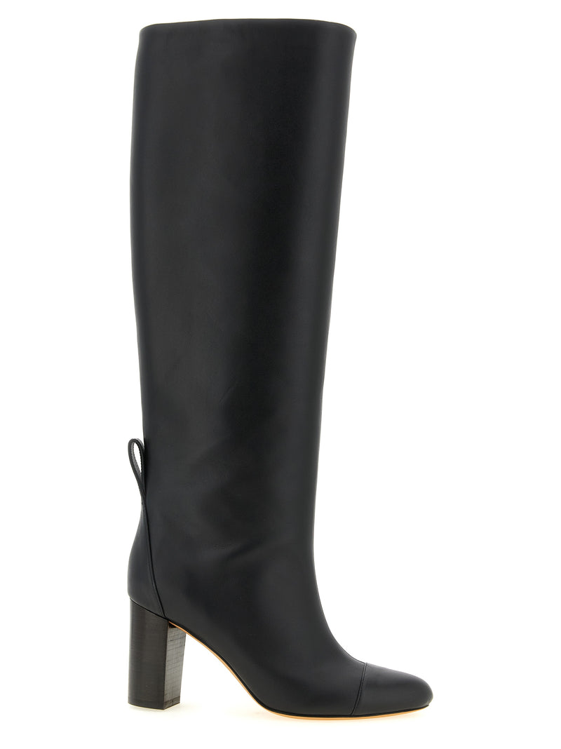 ODISSI Black Calfskin Over The Knee 'Lia' High Boot